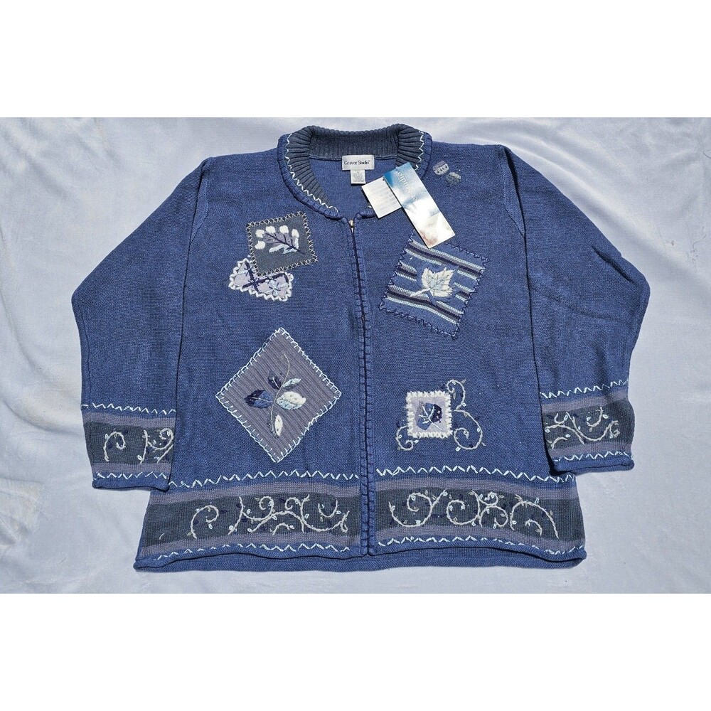 Vintage Susan graver Frosty Winter Sweater Womens 1X